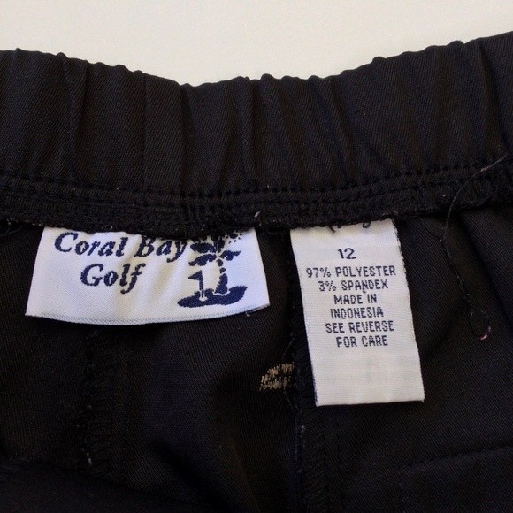 Coral Bay Golf Black Shorts Embroidered Pockets Women’s Size 12 - Picture 9 of 13